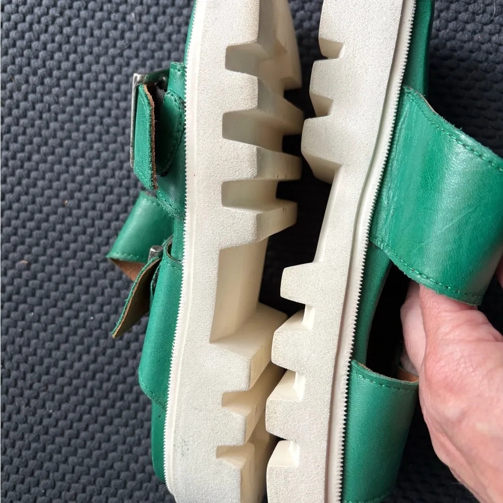 Miz Mooz Peyton two strap buckle leather  sandals  green 37 6 6.5 - Image 3