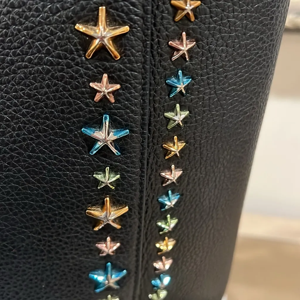 Jimmy Choo Navy Blue Leather Star Tote Bag - Image 13