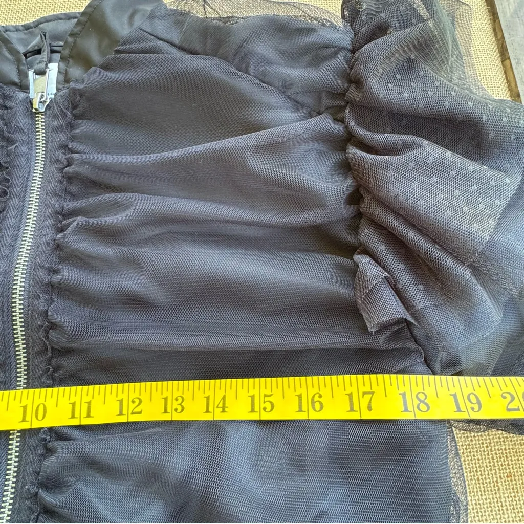 Anthropologie Tulle Black Ruched Jacket Size Small - Image 9