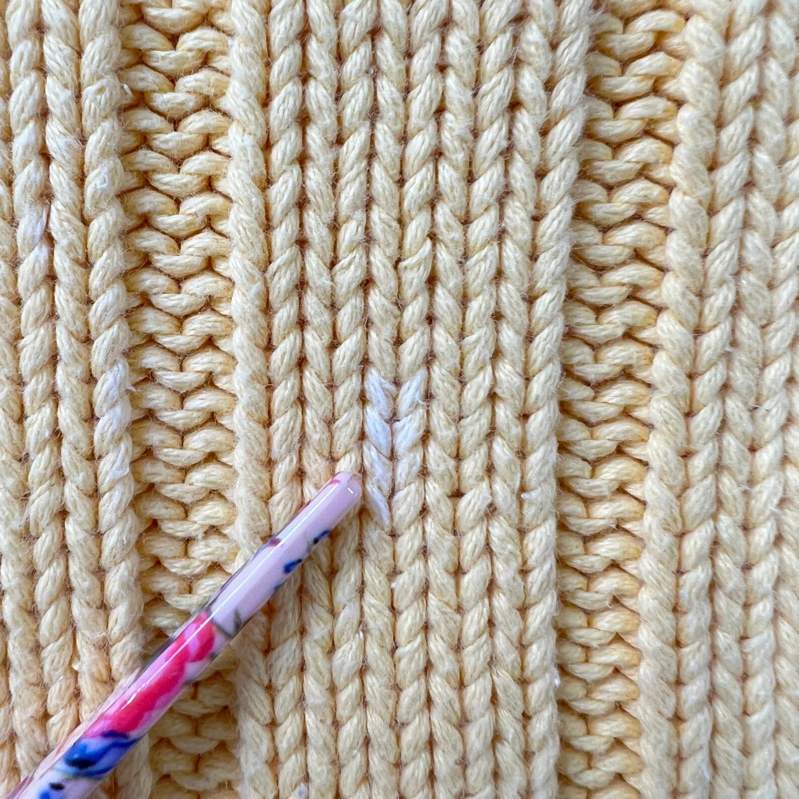 Tommy Hilfiger Jeans Yellow Ribbed Cotton Sweater XL Logo Flag Patch Y2K Retro - Image 6