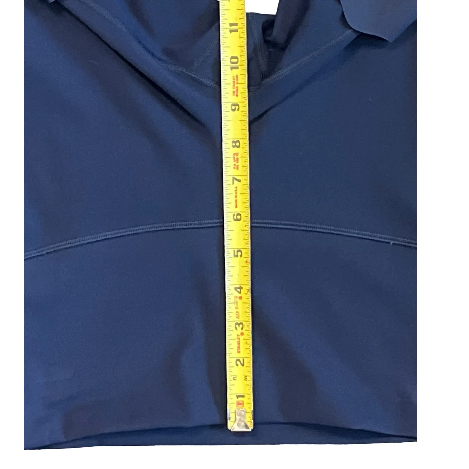 Lululemon Navy High Rise Crop Leggings Mesh Panel Athletic Yoga Size Measured - Image 7