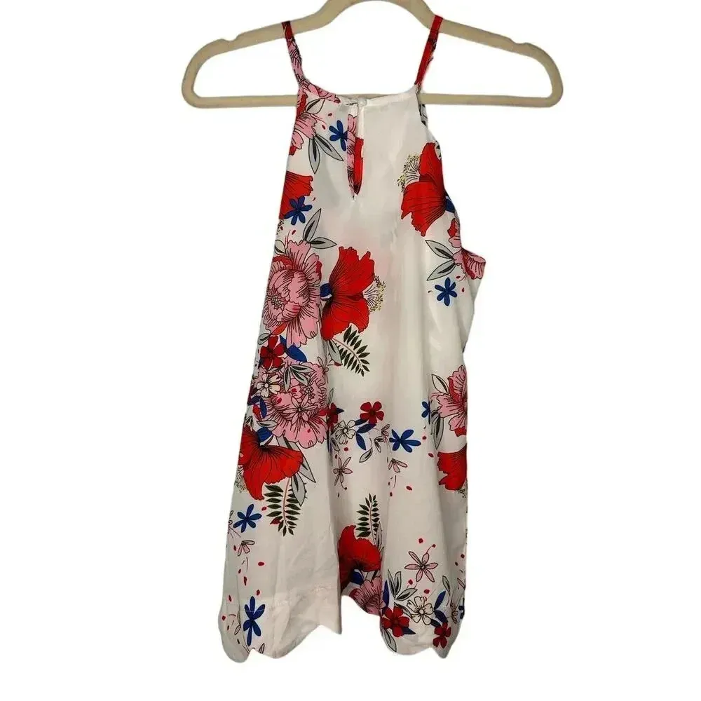 Hippie Chic Floral Sleeveless Blouse Size Small Flowy Feminine Vacation - Image 2