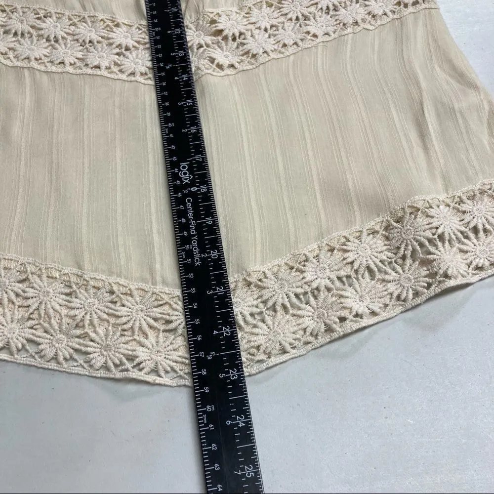  ALTAR’D STATE,Women’s Ivory,Crochet Lace,Long Sleeve,Small Top, asymmetrical hem - Image 4