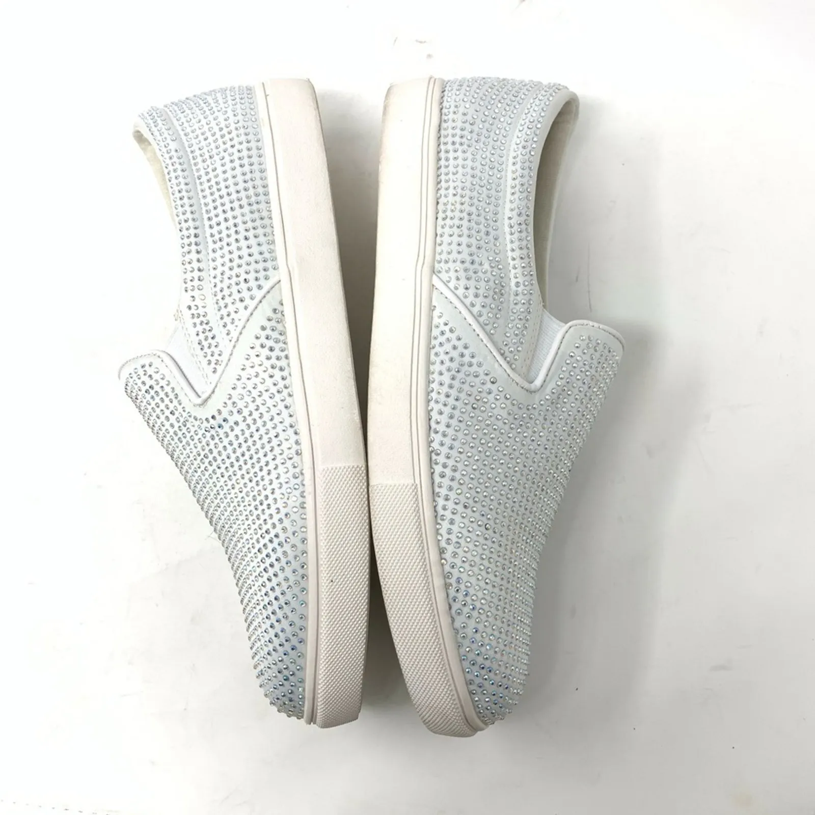 Steve Madden Ena Sparkly Slip On Sneaker Ivory - Image 5