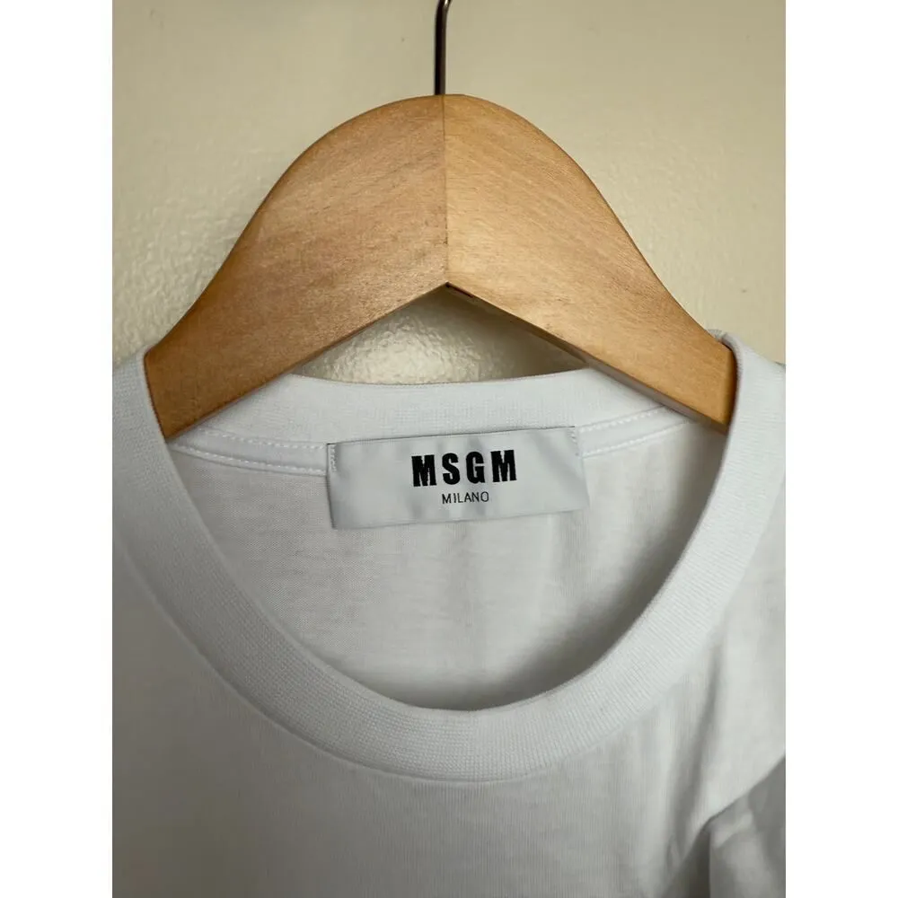 MSGM Milano White Ruffle Tee Sz. XS - Image 3