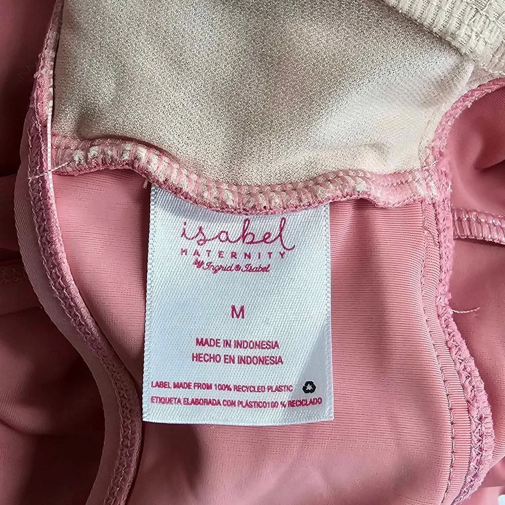 Isabel Maternity Pink Tankini Padded Bra Adjustable Ruffle Size Medium - Image 4