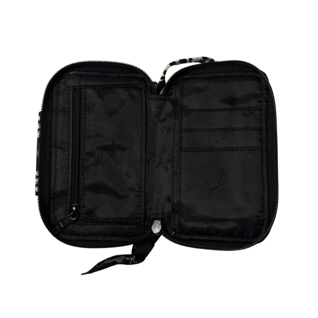 Vera Bradley "Baroque" Black White Floral Zip Around Wristlet Quilted - Image 3