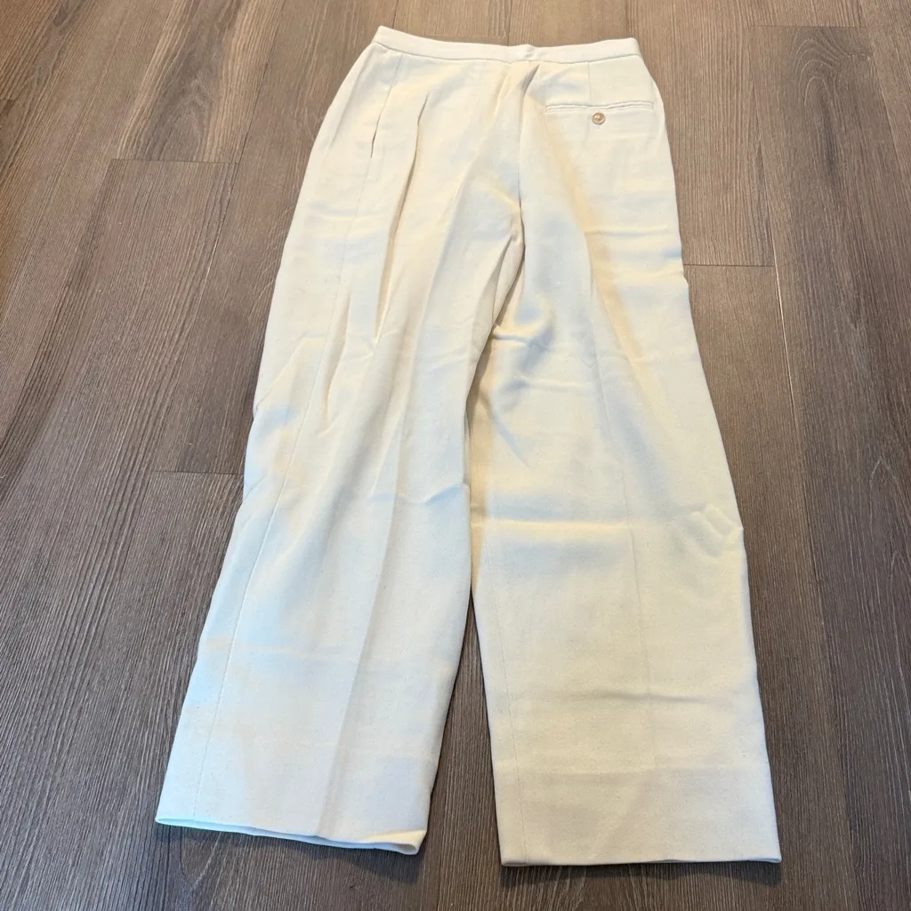 Vintage white ralph lauren collection wool tapered trousers Size 2 - Image 10
