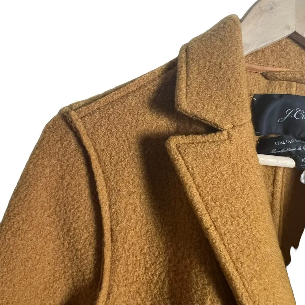 J.Crew Daphne Italian Boiled Wool Camel Tan Coat Size 10 Petite - Image 5