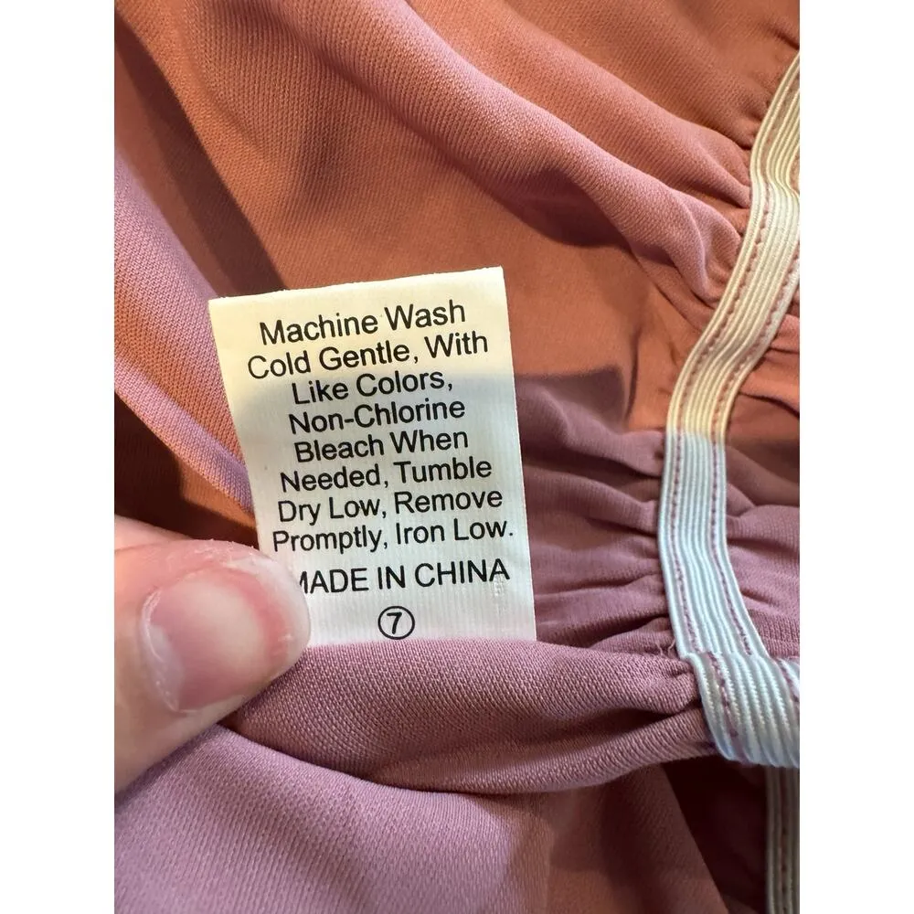 SHEIN Pink Tie Back Crop Top Size Small Halter Style Sleeveless Ruffle Hem Shirt - Image 8