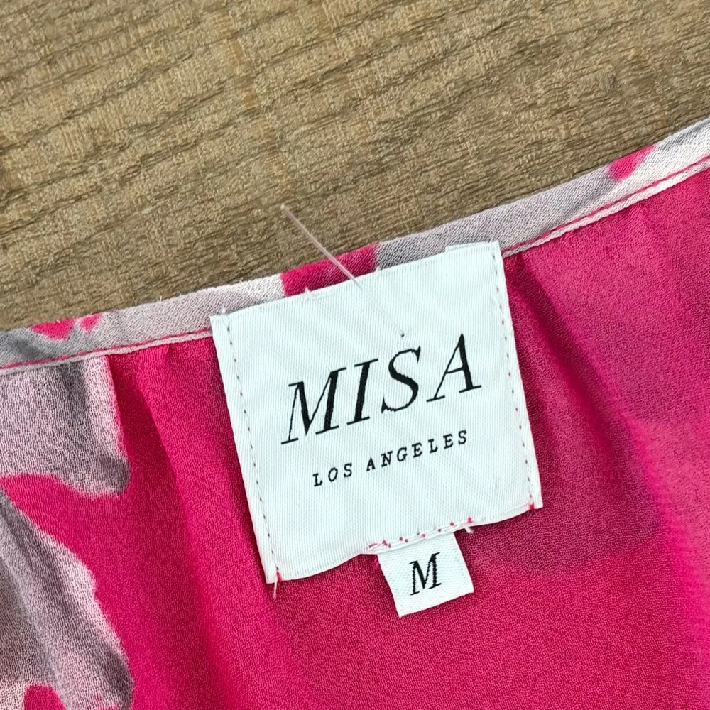 misa dariya pink floral print sheer midi dress tassels - Image 5