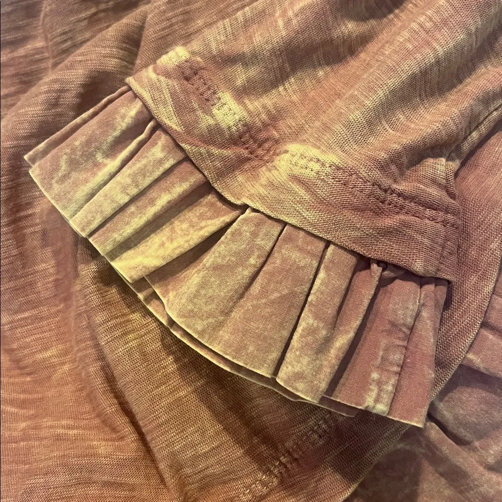 NWT Altar’d State $65 Burnt Orange Ruffle Babydoll Long Sleeve Tee 100% Cotton M - Image 9