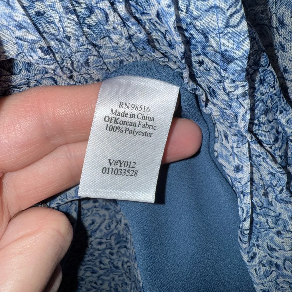 Coldwater Creek Blue Patterned Blouse - Image 5