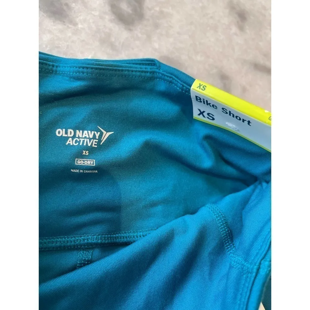 Old Navy Active Womens Size Extra Small Power Soft Bright Teal Biker Shorts​​ - Image 6