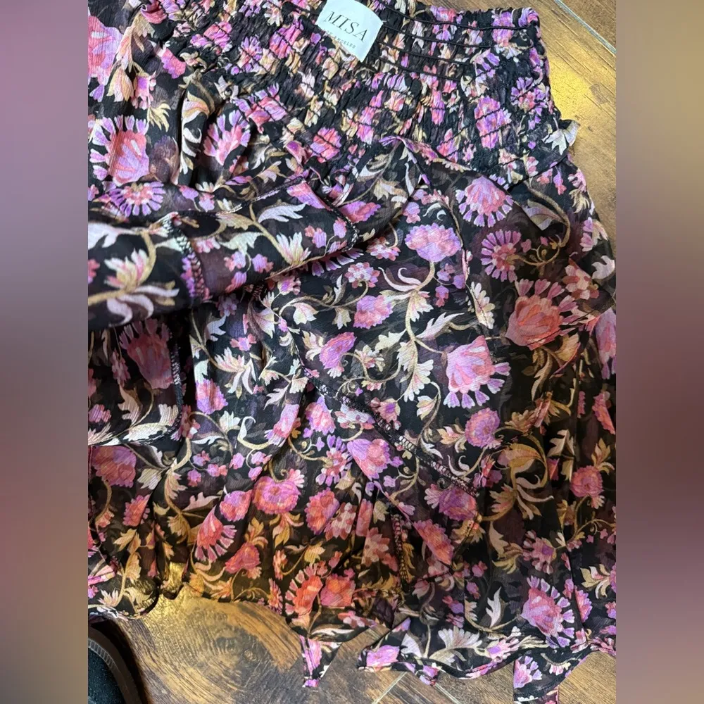 Misa Los Angeles Boho Jagger Rosetta Skirt Smocked Waist Sz XS - Image 5