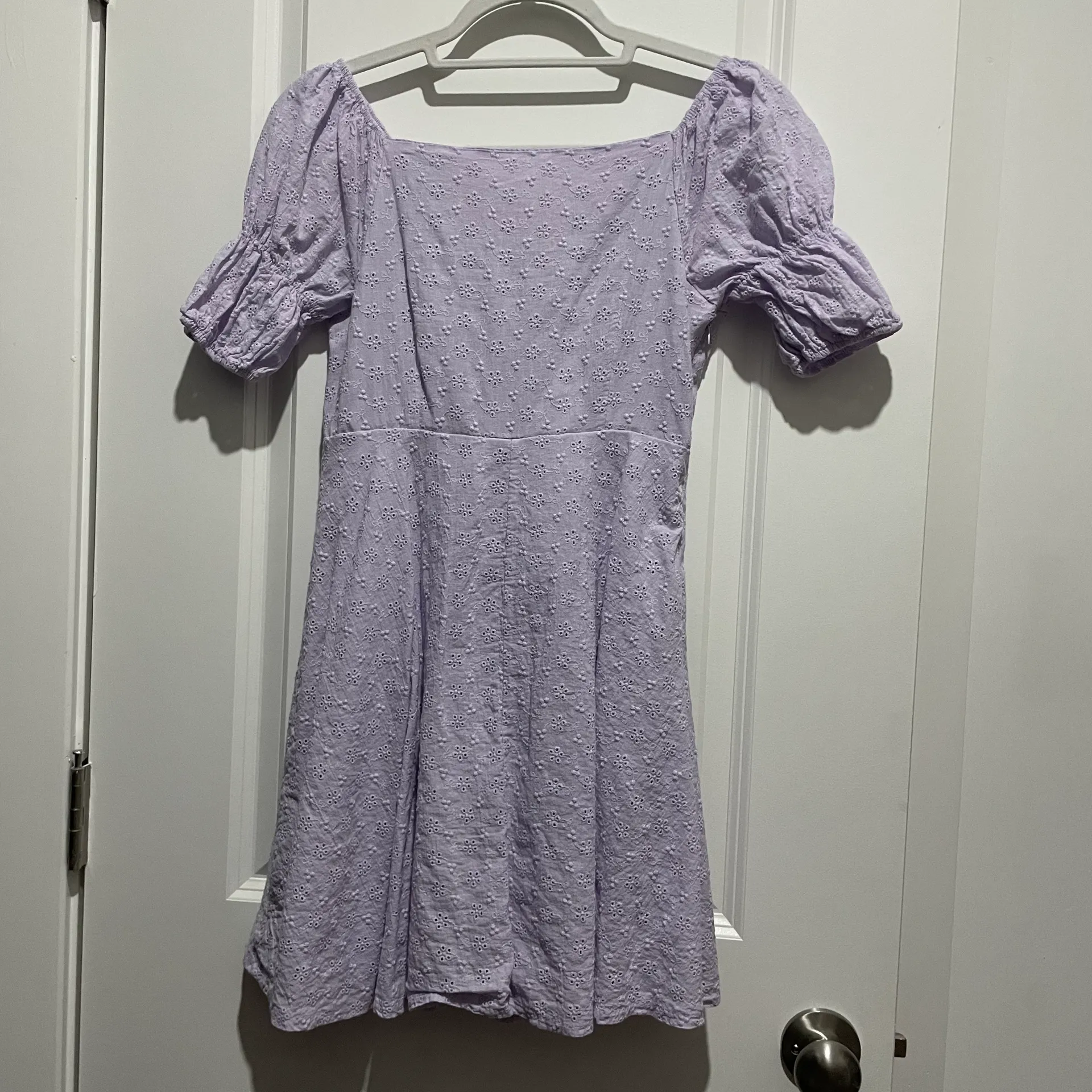 Light purple lilac puff sleeve ruched dress Size XS - Image 2