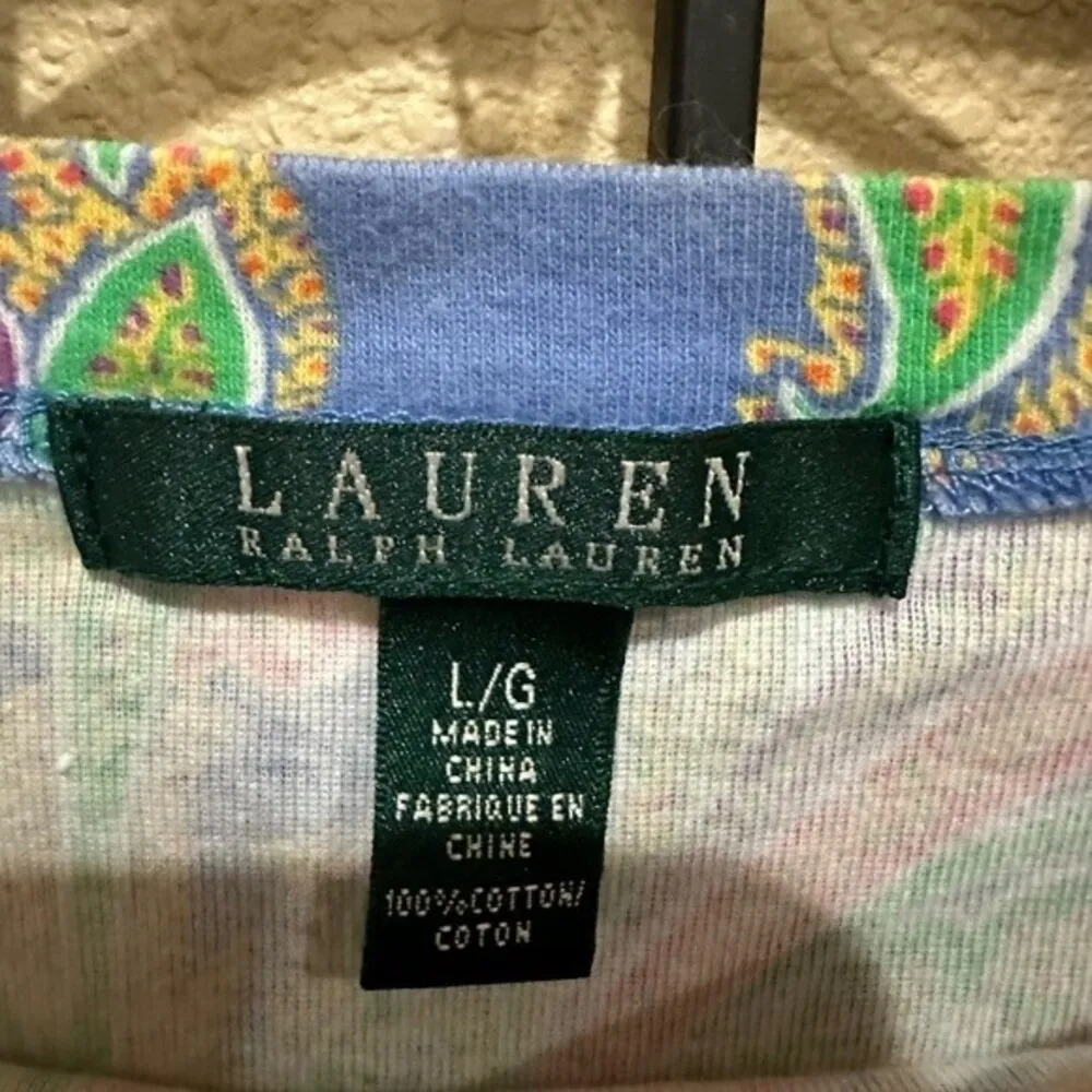 Lauren Ralph Lauren blue paisley top Size L - Image 3