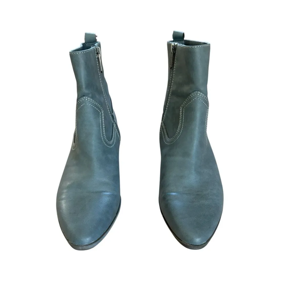 Circus By Sam Edelman Western Boots Garth Gray Blue Faux Vegan Leather Womens 6 - Image 3