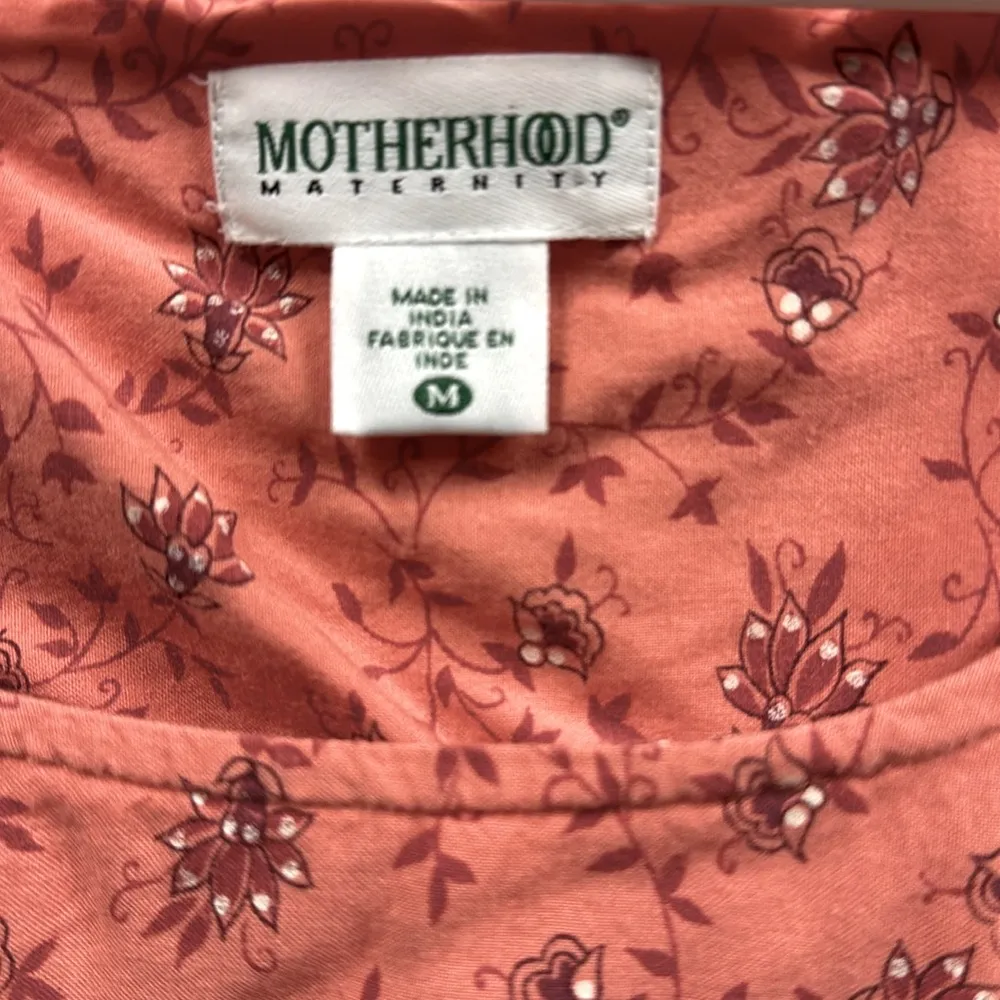 Motherhood Maternity Coral Sleeveless Empire Tie Back Waist Floral Blouse Medium Orange - Image 7