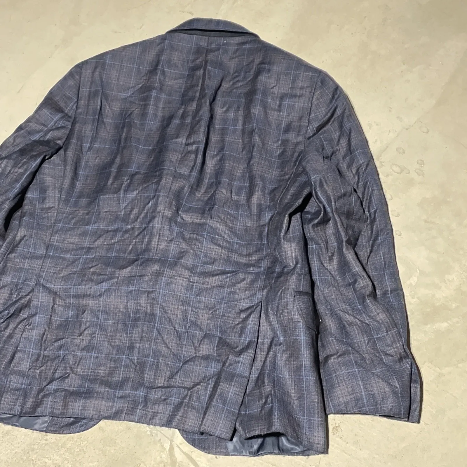 Peter Millar Windowpane Crown Soft Men's SZ L Short Blue Blazer Wool Silk Linen - Image 15