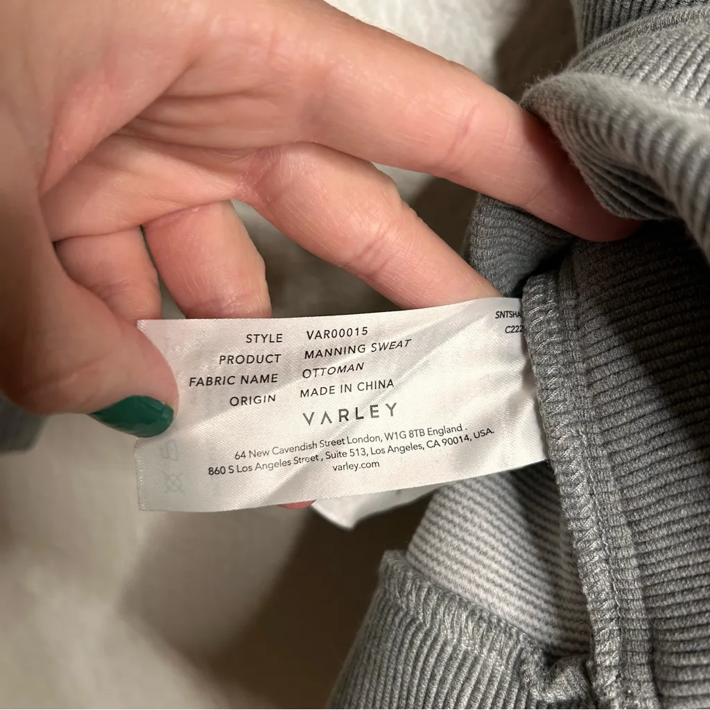 NWT Varley Manning Sweat grey extra small - Image 14
