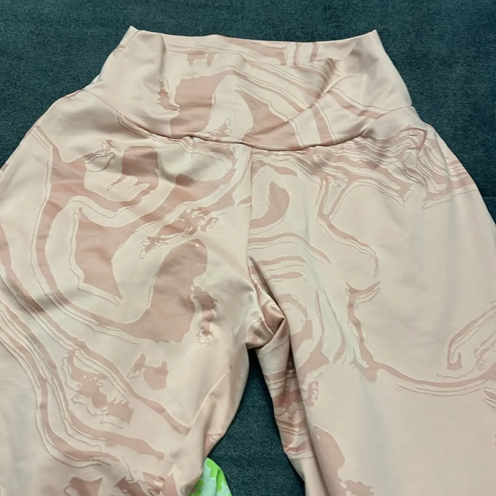 Gymshark Power Support Leggings XS Pink Marble Pockets High Rise Pull On - Image 8