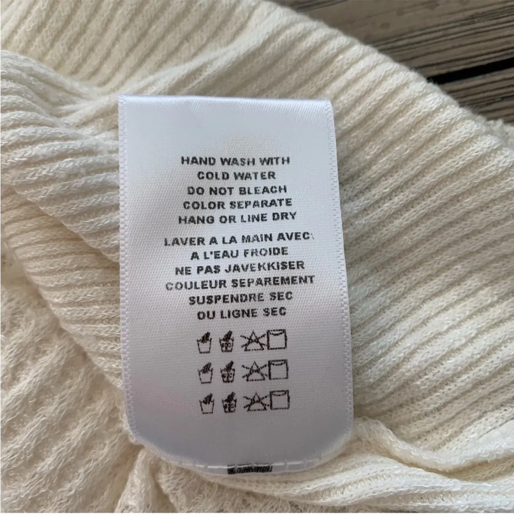 Anthropologie Eri + Ali Cream Waffle Knit Peplum Top XS - Image 13