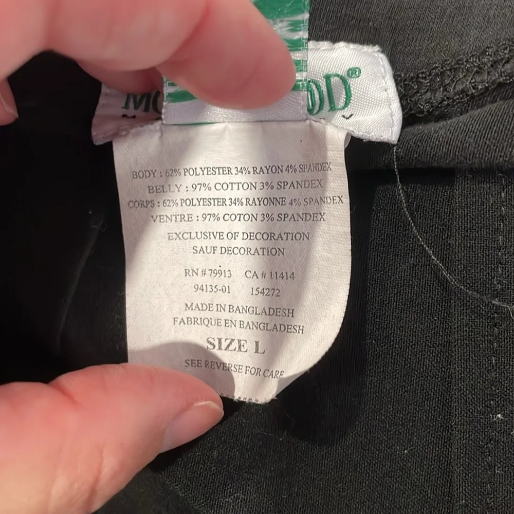 Motherhood Maternity Women's L Black White Embroidered A - Image 5