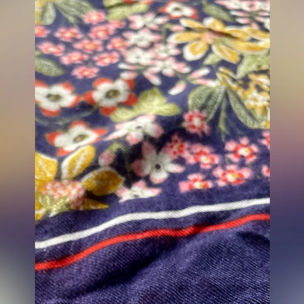 Talbot’s Navy Silk Blend AOP Floral Summer Women’s Scarf - Image 5