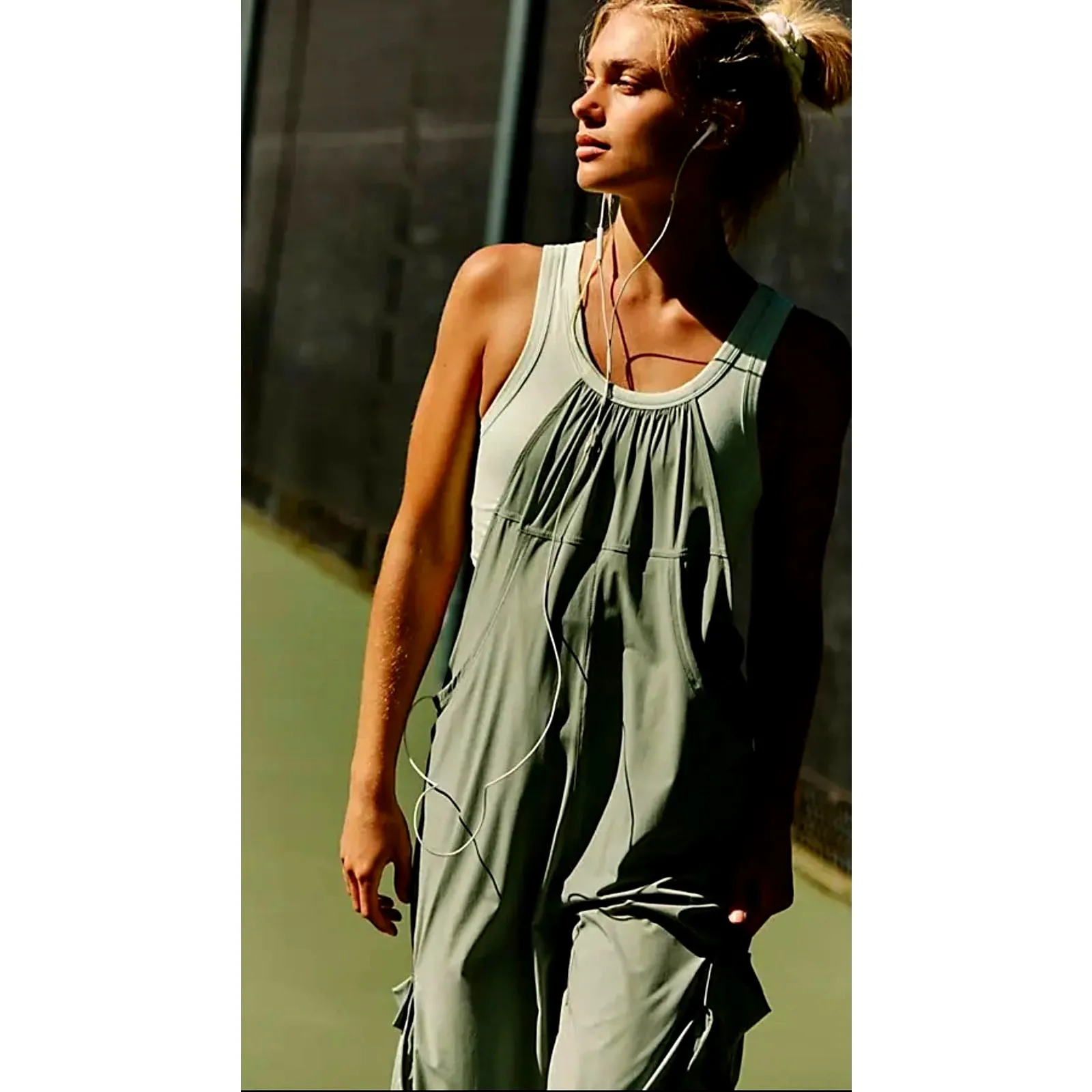 Free People Pathfinder One Piece Jumpsuit Cactus/Fern Combo M - Image 2