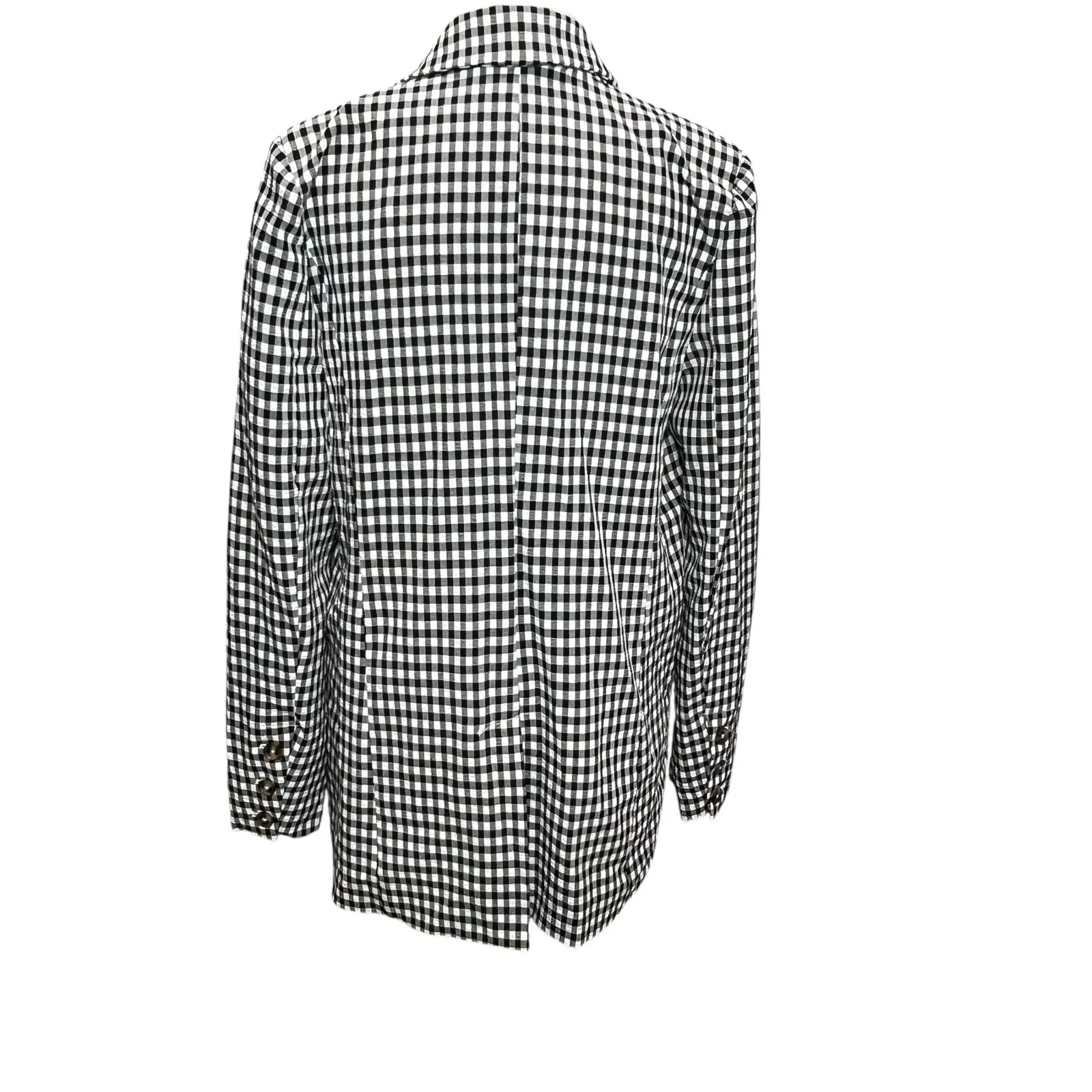 Olivaceous Blazer Jacket S Black White Gingham Check Pockets Preppy Corpcore - Image 5