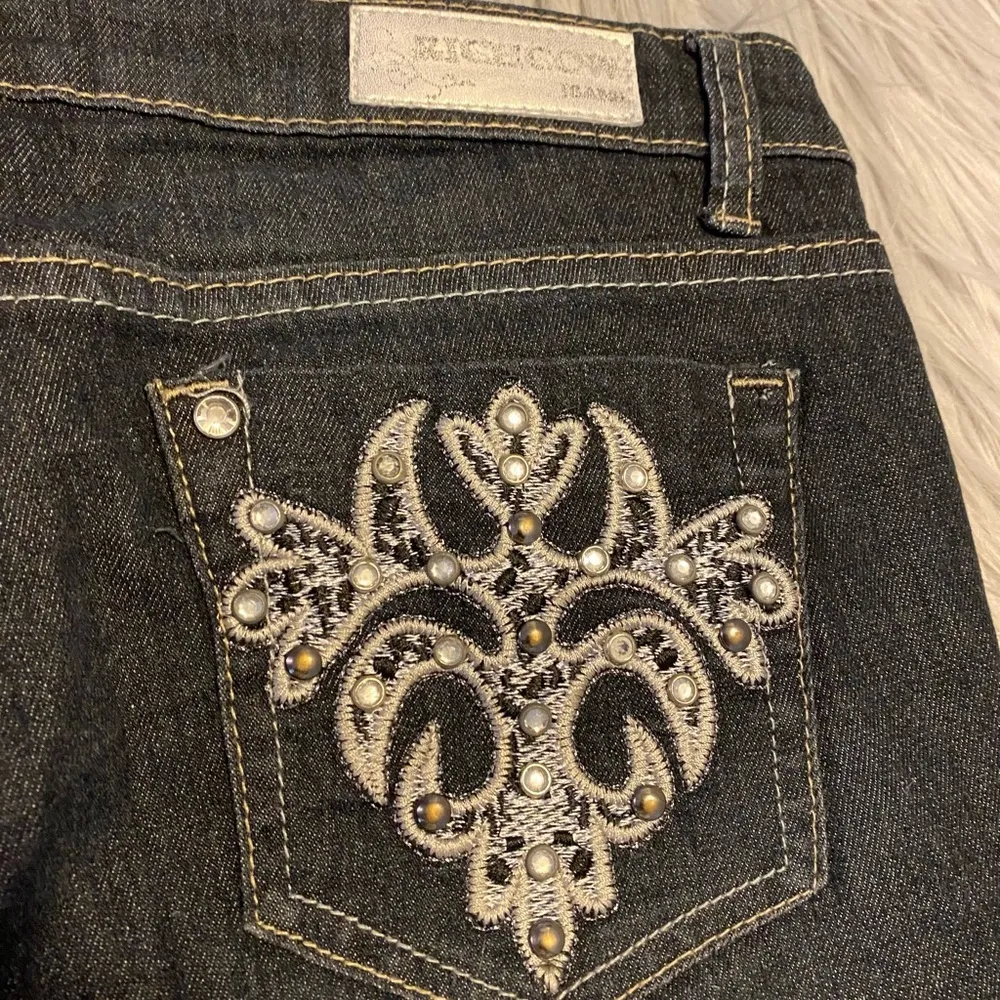 Richcow Jeans with Stitched & Rhinestone Accents Size undefined - Image 10