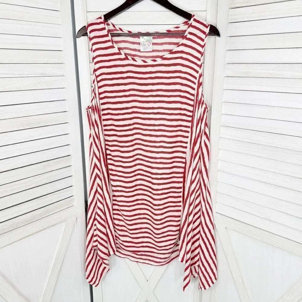 India Boutique Striped Beach‎ Swim Cover Dress Red White One Size Size M - Image 8