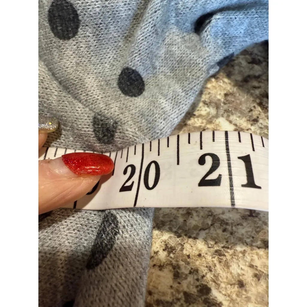 Women's Angela Mara Gray Black Polka Dot Long Sleeve Dress S - Image 5