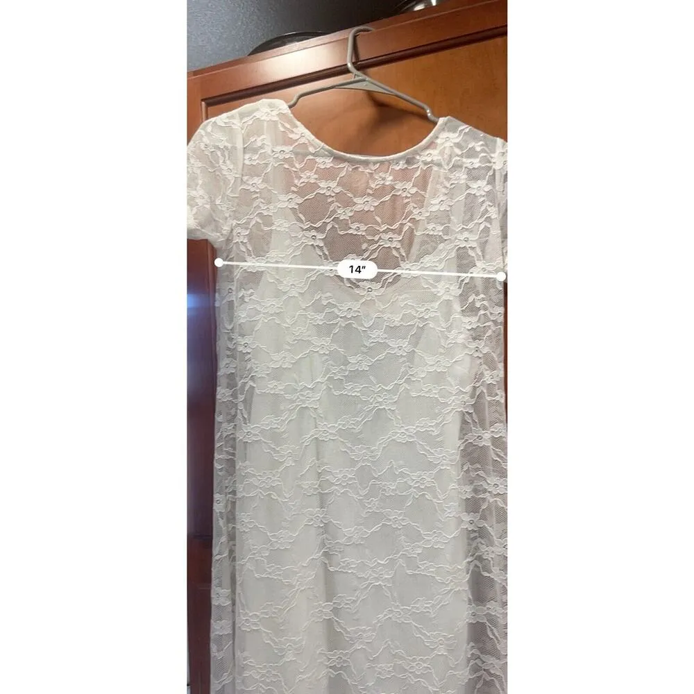 Wild Fable Women's Short Sleeve Maxi Dress, White Lace, Size M, NWT - Image 4
