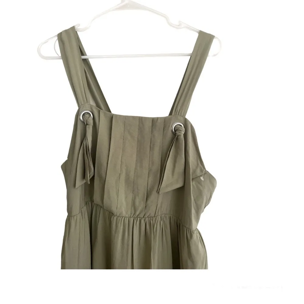 Intropia "Adira" Knotted Midi Apron Dress Sage Green EU40 Size 8 - Image 5