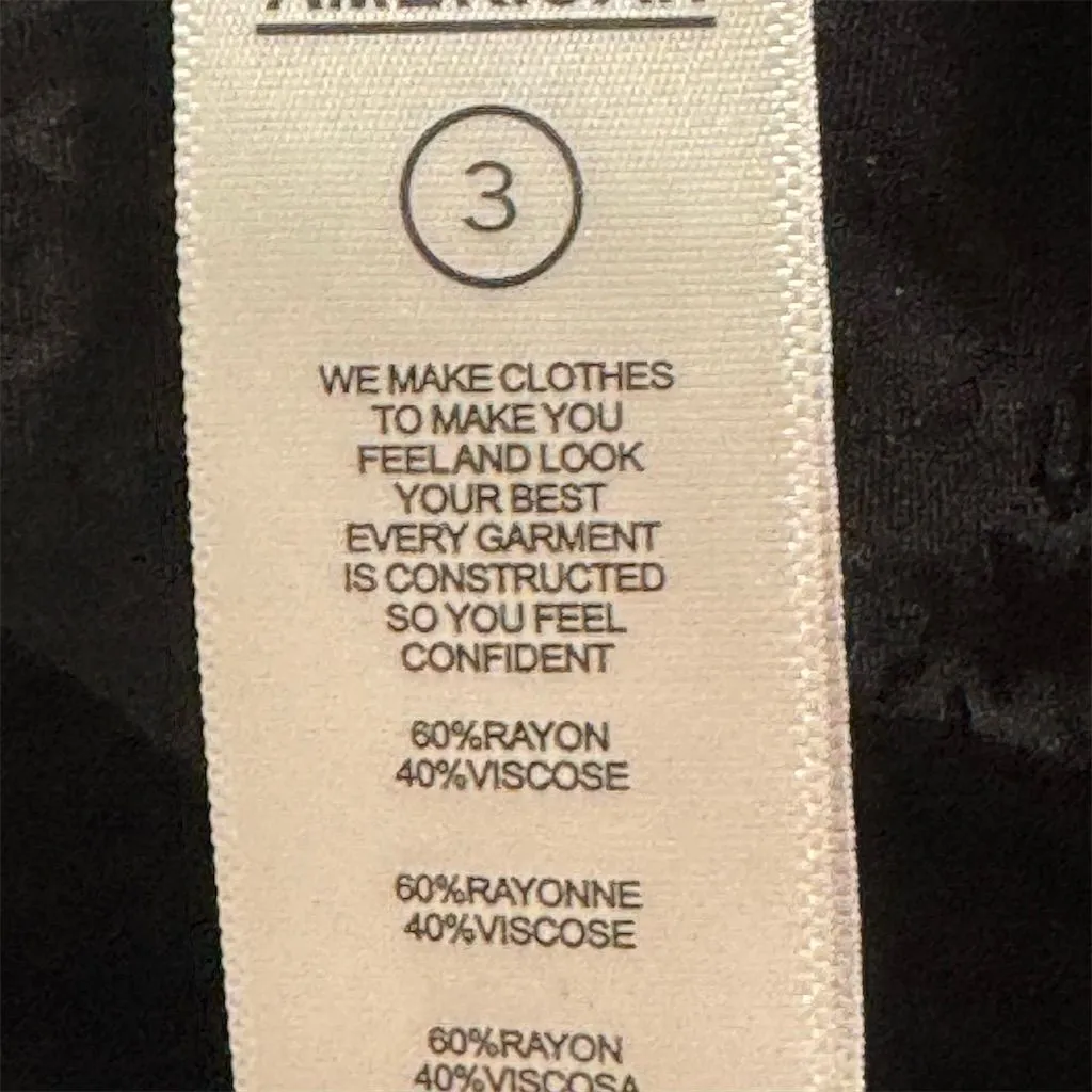 GOOD AMERICAN Size 3 (L) Black Satin Wide Leg Palazzo Pants Viscose Animal Print - Image 5