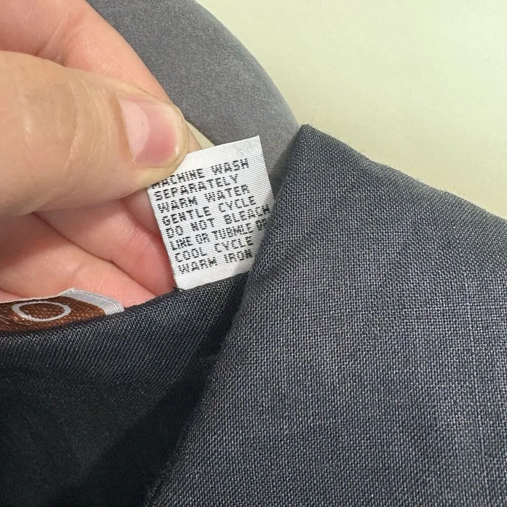 Toto N Ko Women’s Black Linen Western Style Button Front Shirt Lace Inset Sz 10 - Image 5