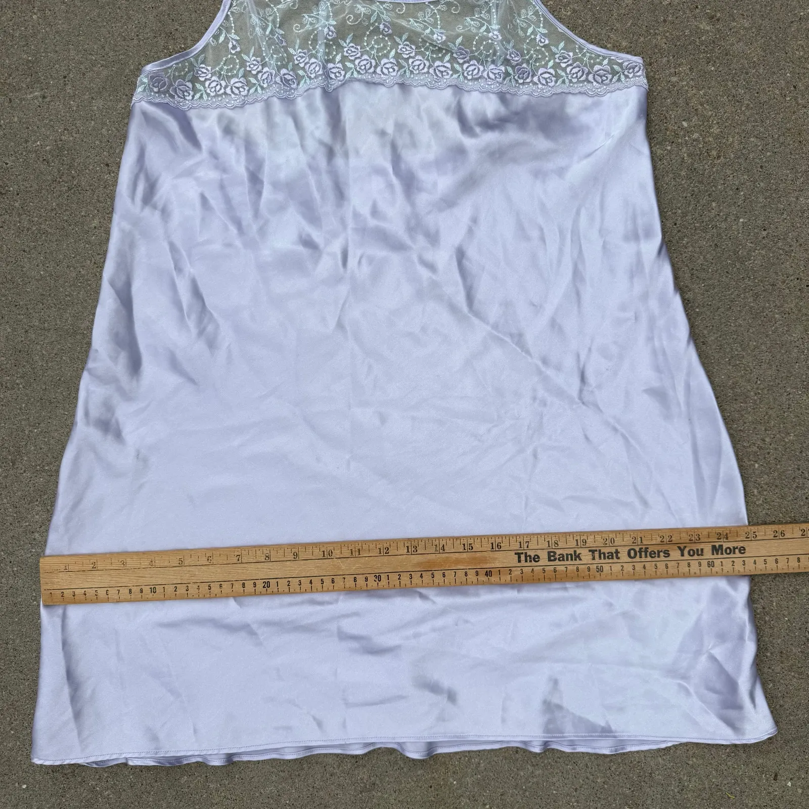 Vintage 90s Y2K Katherine Bishop Lilac Purple Slinky Slip Dress Floral LARGE - Image 9