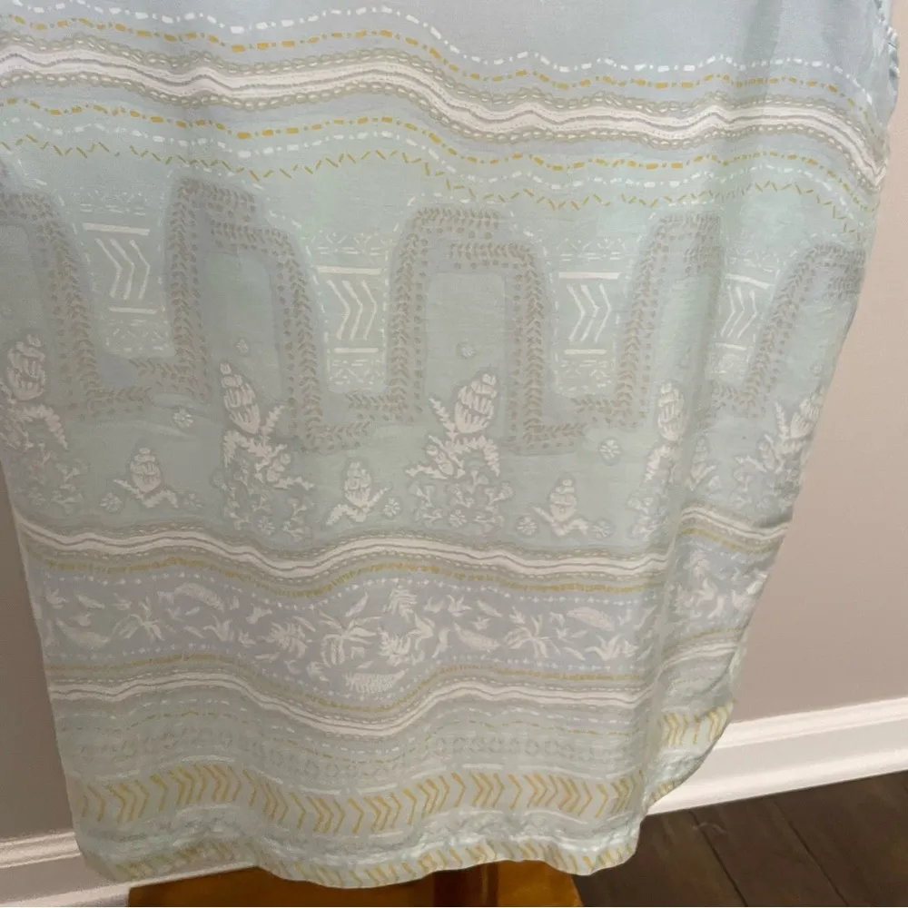 Patagonia Dress Halter Sweetheart Neckline Birds Botanical Geometric Baby Blue - Image 3