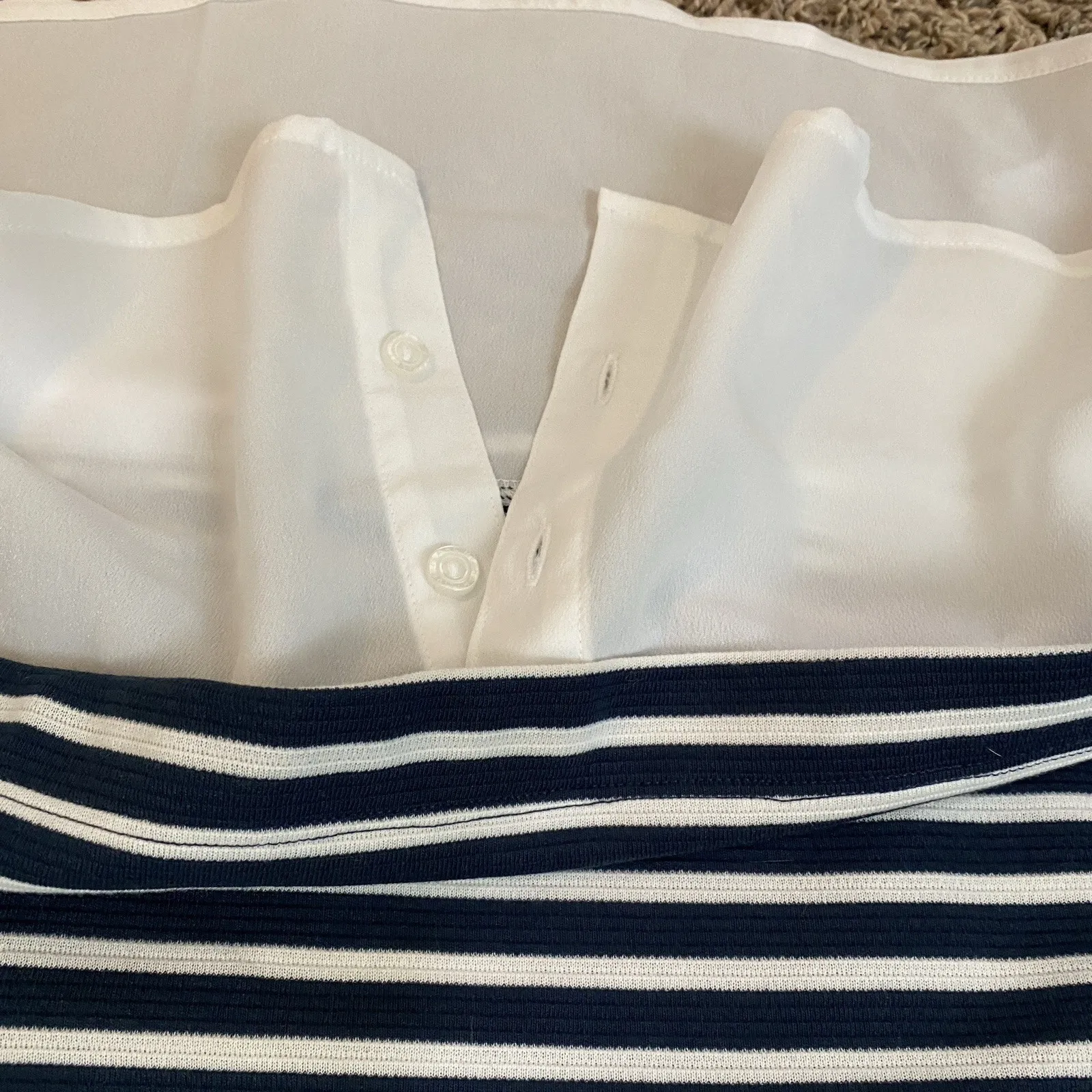 Isaac Mizrahi‎ Live! Textured Ottoman Stripe Layered Pullover Navy - Image 7