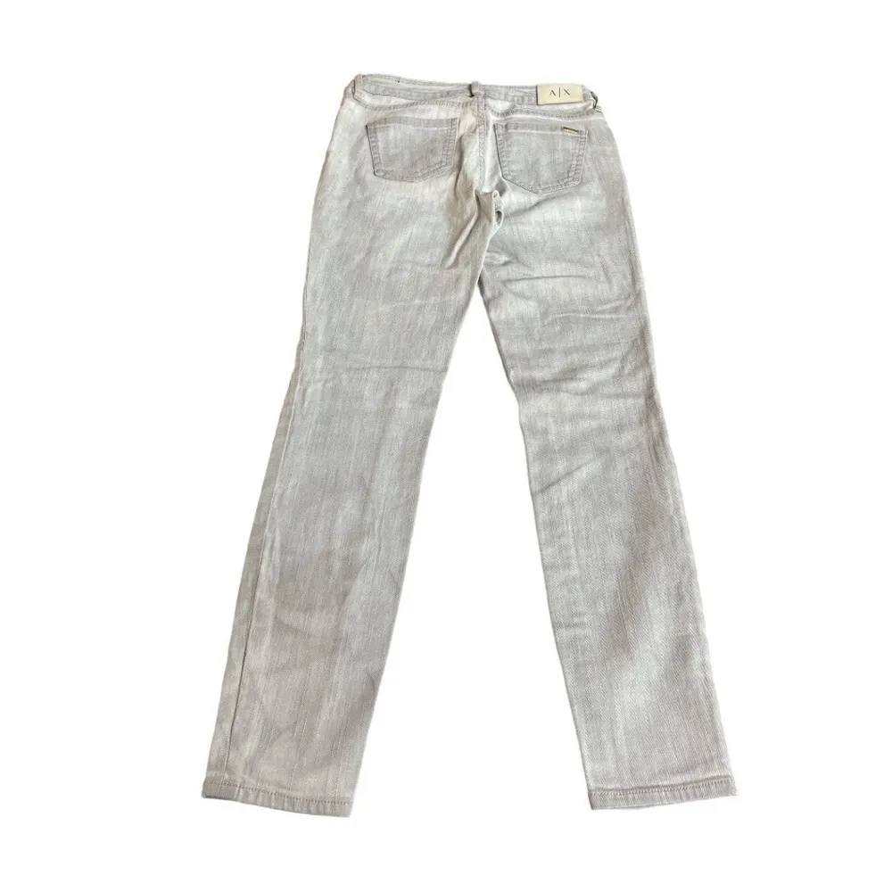 Armani Exchange Super Skinny Moto Jeans Gray Size 26 - Image 2