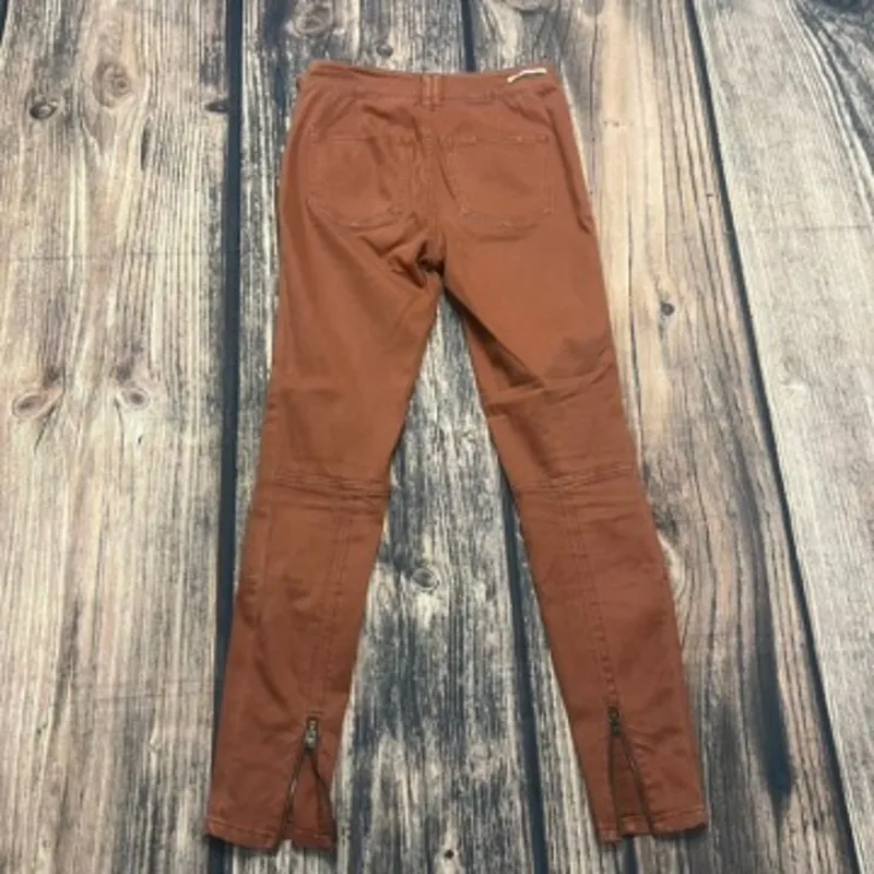 Pilcro Women's Brown/Burnt‎ Orange Skinny Fit Mid Rise Jeans Size 24 Casual Fall - Image 4