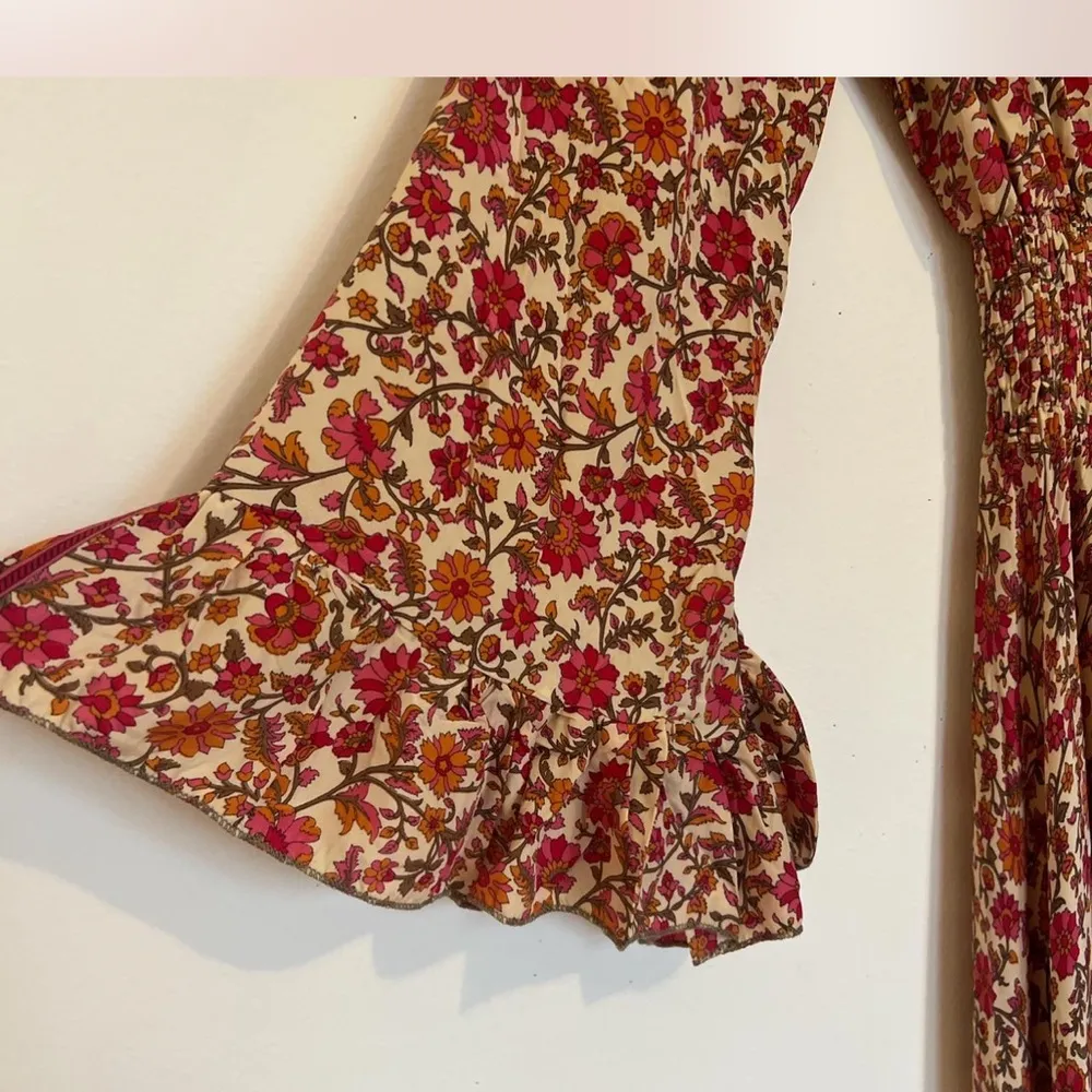 Gardenbelle Shop Floral Maxi Dress Red - Image 3