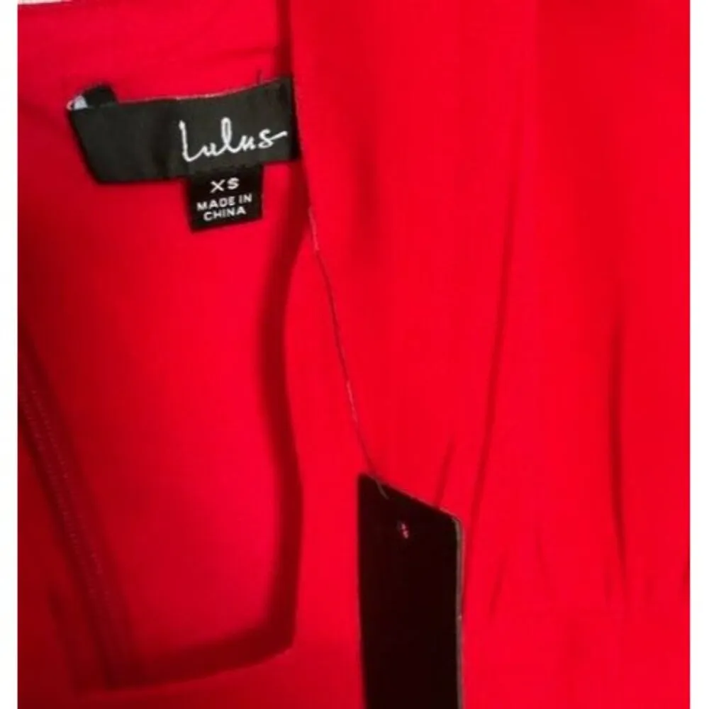 Lulus Red Halter Neck Midi Dress With Front Slit Size XS - Image 5