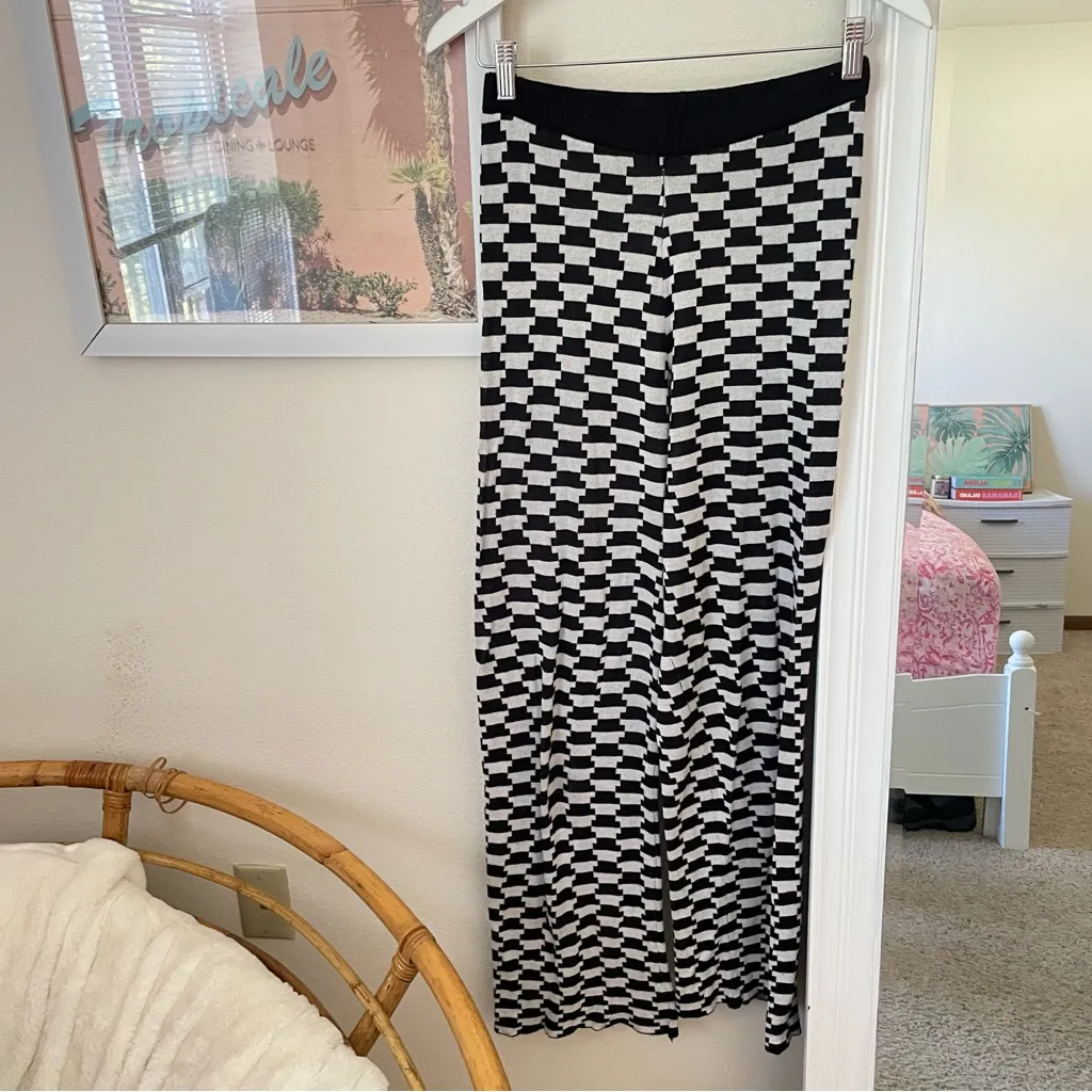 Lisa Says Gah Luca Knit Vintage Rug Checkered Pants in Size XS/Small - Image 4