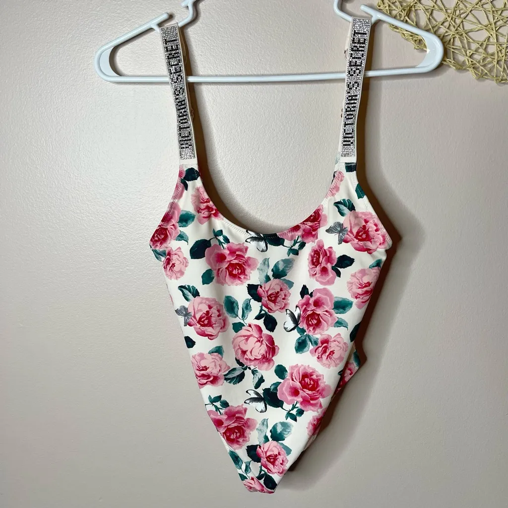 NWT Victoria's Secret Rhinestone Bling Floral One Piece Swimsuit - XS - Image 4
