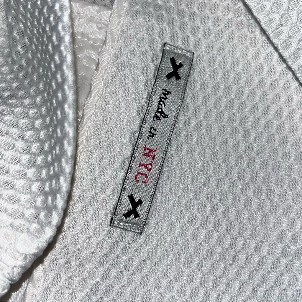 Yoana Baraschi White Fast Track Mesh Sleeveless Vest Blazer size Medium - Image 7