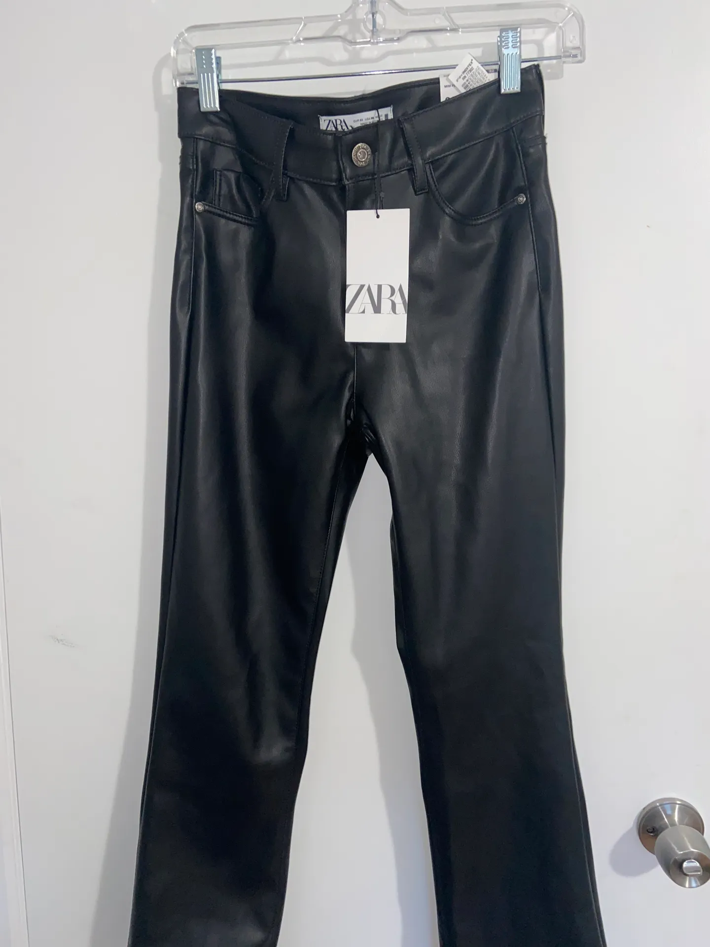 ZARA Faux leather mini flared pants - Image 7