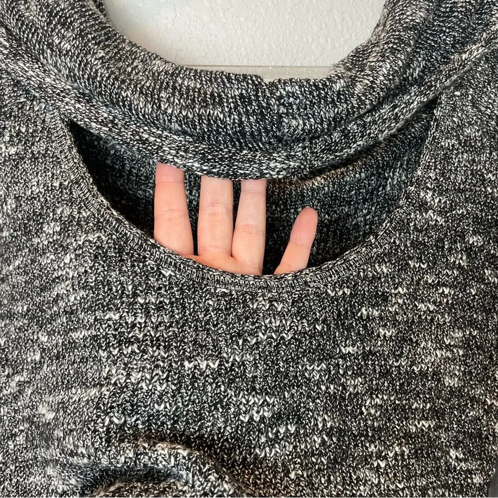 MELROSE & MARKET Black Heathered Off The Shoulder Sweater w/ Back Opening Size M - Image 7